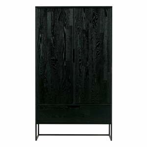 Čierna skrinka z jaseňového dreva 85x149 cm Silas – WOOOD