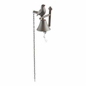 Liatinový nástenný zvonček s motívom vtáčika Esschert Design Cutie Bird