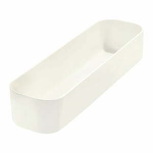 Biely úložný box iDesign Eco, 9 x 36,5 cm