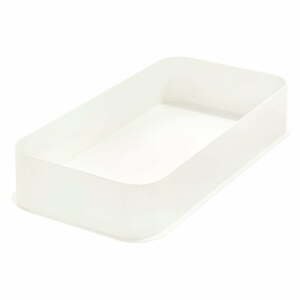 Biely úložný box iDesign Eco, 21,3 x 43 cm