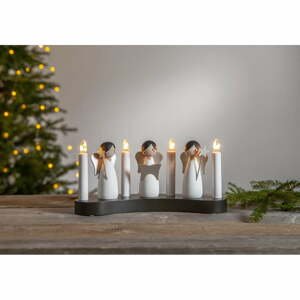 Biely vianočný svietnik Star Trading Angel Choir, dĺžka 31 cm