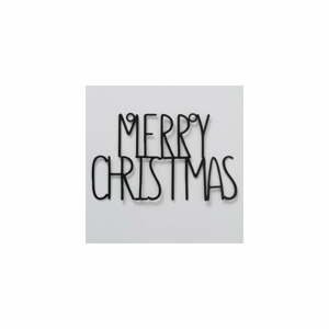 Čierna nástenná vianočná dekorácia Boltze Merry Christmas