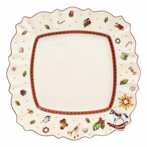 Biely porcelánový tanier s vianočným motívom Villeroy & Boch, 28 x 28 cm