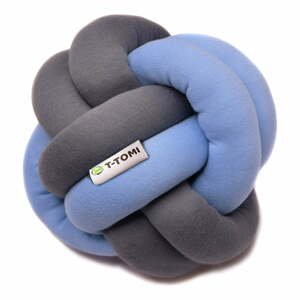 Modro-sivá bavlnená pletená lopta T-TOMI, ø 20 cm