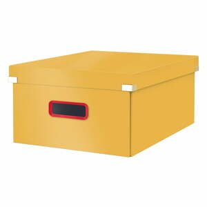 Oranžový kartónový úložný box s vekom Click&Store - Leitz
