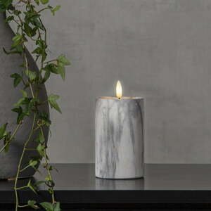 Sivo-biela betónová LED sviečka Star Trading Flamme Marble, výška 15 cm