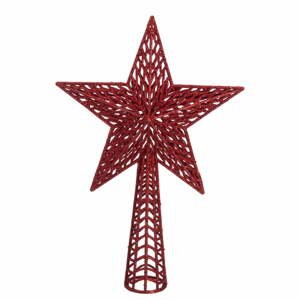 Červená vianočná špička na stromček Casa Selección, ø 18 cm