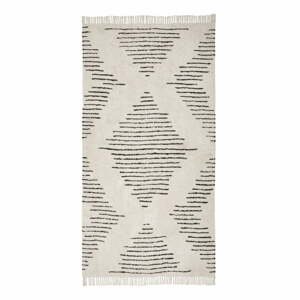 Béžovo-čierny ručne tkaný bavlnený koberec Westwing Collection Fini, 80 x 150 cm