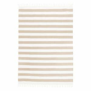 Béžovo-sivý ručne tkaný bavlnený koberec Westwing Collection Blocker, 70 x 140 cm