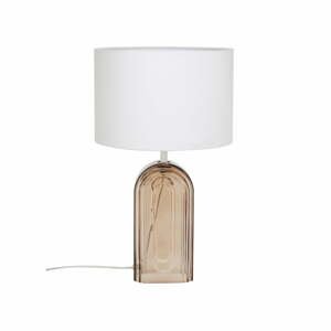 Béžovo-biela sklenená stolová lampa Westwing Collection Bela, výška 50 cm