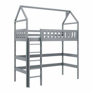Sivá domčeková/vyvýšená detská posteľ 90x200 cm Otylia - Lano Meble