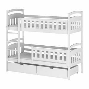 Biela poschodová detská posteľ s úložným priestorom 90x200 cm Ignas - Lano Meble