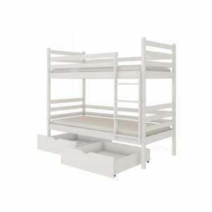 Biela poschodová detská posteľ s úložným priestorom 90x190 cm Nemo - Lano Meble