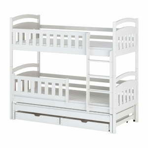 Biela poschodová detská posteľ s úložným priestorom 80x200 cm Blanka - Lano Meble