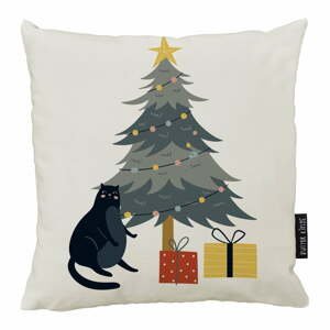 Vianočný dekoratívny vankúš 50x50 cm Crazy Cat Xmas - Butter Kings