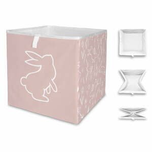 Ružový látkový detský úložný box Sweet Bunnies - Butter Kings