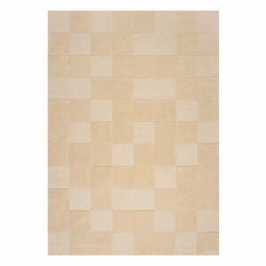 Béžový vlnený koberec 170x120 cm Checkerboard - Flair Rugs