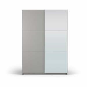 Šedá šatníková skriňa so zrkadlom as posuvnými dverami 151x215 cm Lisburn - Cosmopolitan Design