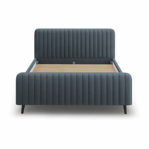 Modrosivá čalúnená dvojlôžková posteľ s roštom 140x200 cm Lily - Micadoni Home