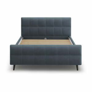 Modrosivá čalúnená dvojlôžková posteľ s roštom 140x200 cm Gigi - Micadoni Home
