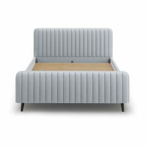 Svetlosivá čalúnená dvojlôžková posteľ s roštom 160x200 cm Lily - Micadoni Home