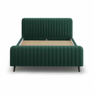 Zelená čalúnená dvojlôžková posteľ s roštom 140x200 cm Lily - Micadoni Home