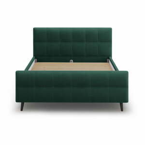 Zelená čalúnená dvojlôžková posteľ s roštom 160x200 cm Gigi - Micadoni Home
