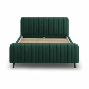 Zelená čalúnená dvojlôžková posteľ s roštom 160x200 cm Lily - Micadoni Home