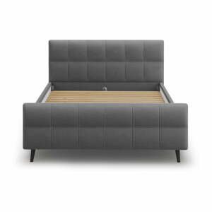 Tmavosivá čalúnená dvojlôžková posteľ s roštom 180x200 cm Gigi - Micadoni Home