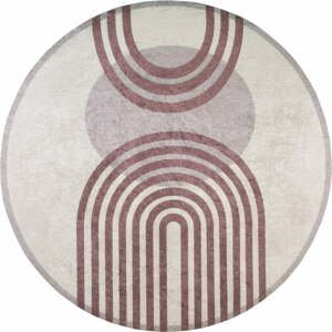 Fialový/sivý okrúhly koberec ø 100 cm - Vitaus