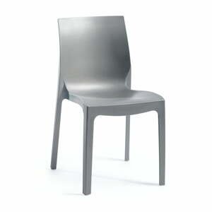 Sivá plastová záhradná stolička Emma - Rojaplast