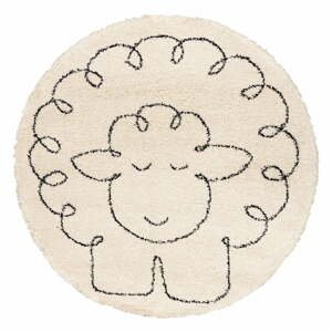 Béžový antialergénny detský koberec ø 160 cm Fluffy Sheep - Yellow Tipi