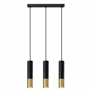 Závesné svietidlo s kovovým tienidlom v čierno-zlatej farbe 45x6 cm Longbot - Nice Lamps