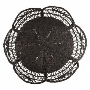Čierny okrúhly koberec ø 150 cm Flower - Jardin d'Ulysse