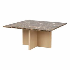 Hnedý mramorový konferenčný stolík 90x90 cm Brooksville - Rowico