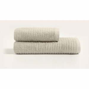 Béžové bavlnené uteráky a osušky v súprave 2 ks - Foutastic