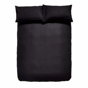Čierne obliečky na jednolôžko z bavlneného saténu 135x200 cm - Bianca