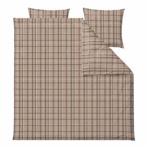 Hnedé predĺžené obliečky na dvojlôžko z bio bavlny 200x220 cm Define - Södahl