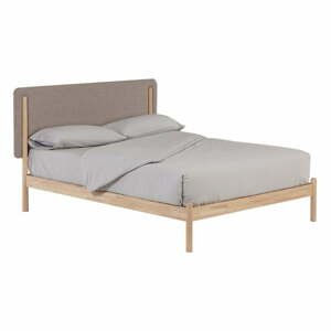 Dvojlôžková posteľ z kaučukového dreva s roštom v šedo-prírodnej farbe 160x200 cm Shayndel - Kave Home