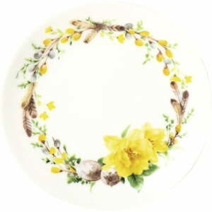 Žltý/biely dezertný porcelánový tanier ø 10 cm Helene – IHR