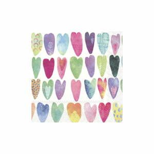 Papierové obrúsky v súprave 20 ks Rainbow Hearts - IHR