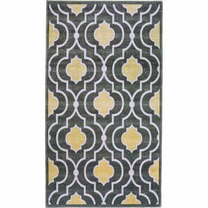 Žlto-sivý prateľný koberec 150x80 cm - Vitaus
