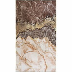 Koňakovo hnedo-krémový prateľný koberec 180x120 cm - Vitaus