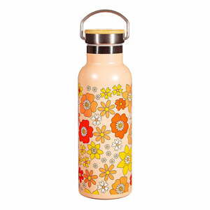 Oranžová nerezová detská fľaša 500 ml 70s Floral - Sass & Belle