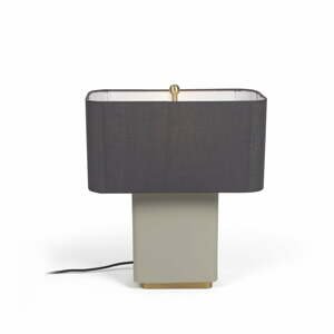 Stolná lampa s kovovým tienidlom v šedo-zlatej farbe (výška 45 cm) Clelia - Kave Home