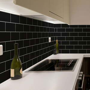 Súprava samolepiek na kachličky 30 ks 20x10 cm Subway Tiles Black - Ambiance