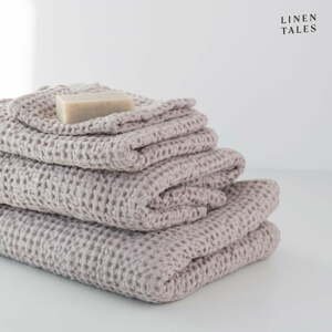 Svetlo ružové uteráky a osušky v sade 3 ks Honeycomb - Linen Tales