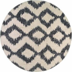 Biely/tmavomodrý prateľný okrúhly koberec ø 80 cm - Vitaus