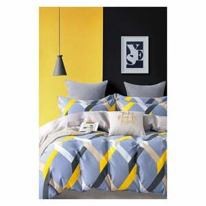 Žlto-modré obliečky na dvojlôžko/predĺžené s plachtou 200x220 cm - Mila Home