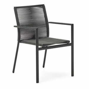Tmavo šedá kovová záhradná stolička Culips - Kave Home